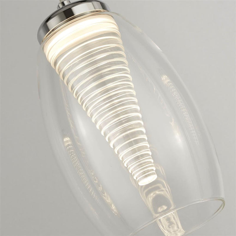 Searchlight  97292-4CL Cyclone 4Lt Bar Pendant - Chrome & Clear Glass