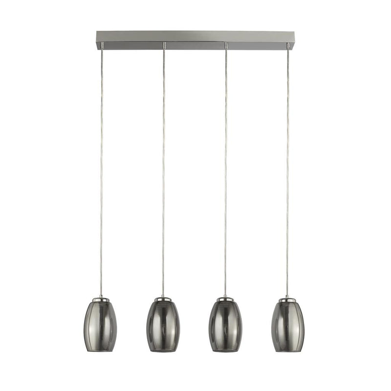 Searchlight  97292-4SM Cyclone 4Lt Bar Pendant - Chrome Metal & Smoked Glass