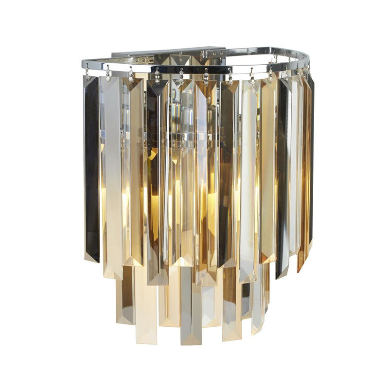 Searchlight  9832-2CC Clarissa 2Lt Wall Light - Chrome & Mixed Glass