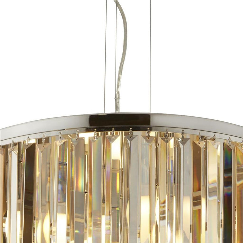 Searchlight  9835-5CC Clarissa 5Lt Drum Pendant Convertible To Semi-Flush - Glass