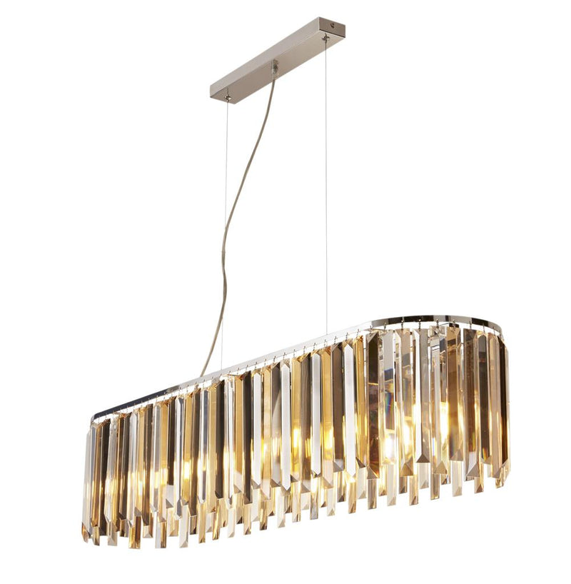 Searchlight  9838-8CC Clarissa 8Lt Pendant - Chrome Metal & Mixed Glass