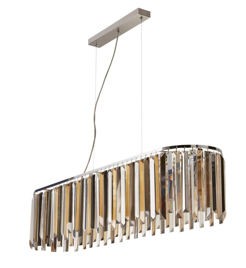 Searchlight  9838-8CC Clarissa 8Lt Pendant - Chrome Metal & Mixed Glass