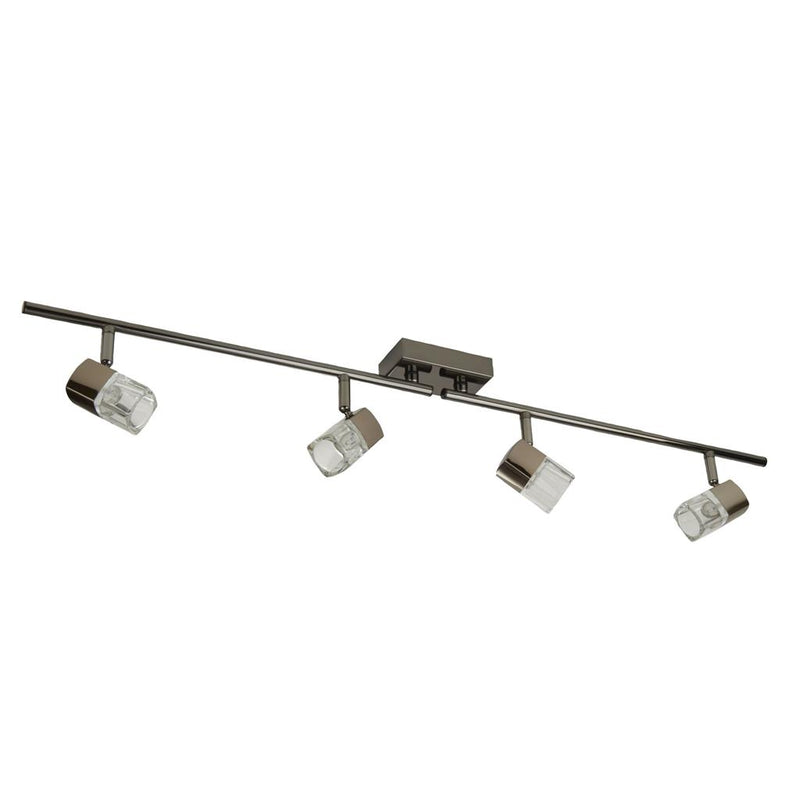 Searchlight  9884BC Blocs 4Lt Split Bar Spotlight - Chrome & Clear Glass