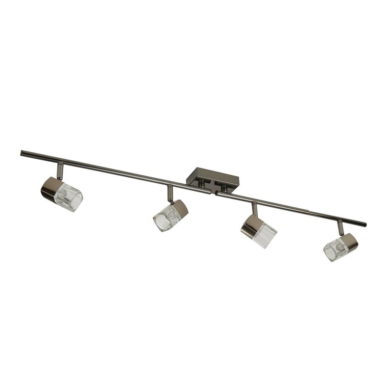 Searchlight  9884BC Blocs 4Lt Split Bar Spotlight - Chrome & Clear Glass