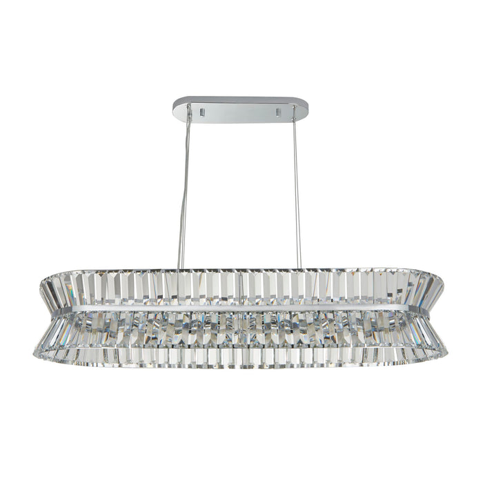 Searchlight  59410-10CC Uptown 10Lt Oval Pendant - Chrome Metal & Clear Crystal