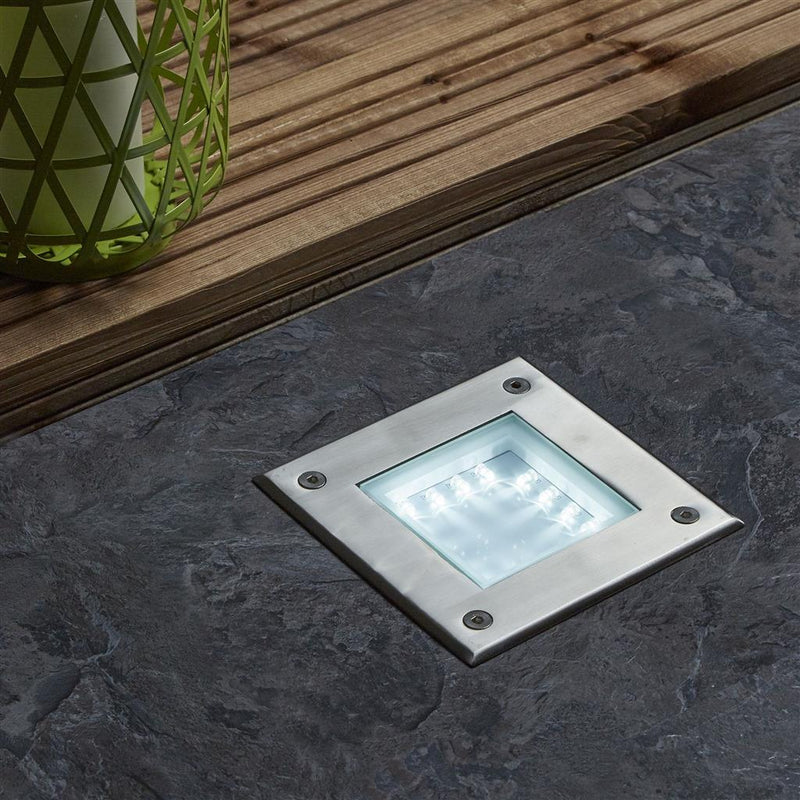 Searchlight  9909WH Walkover LED Recessed Square Walkover - Stainless Steel