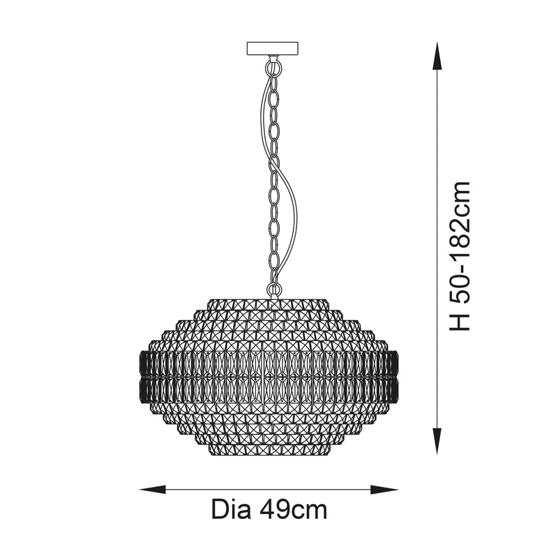 Endon 99155 Beatrice 5Lt Pendant - Chrome/Crystal