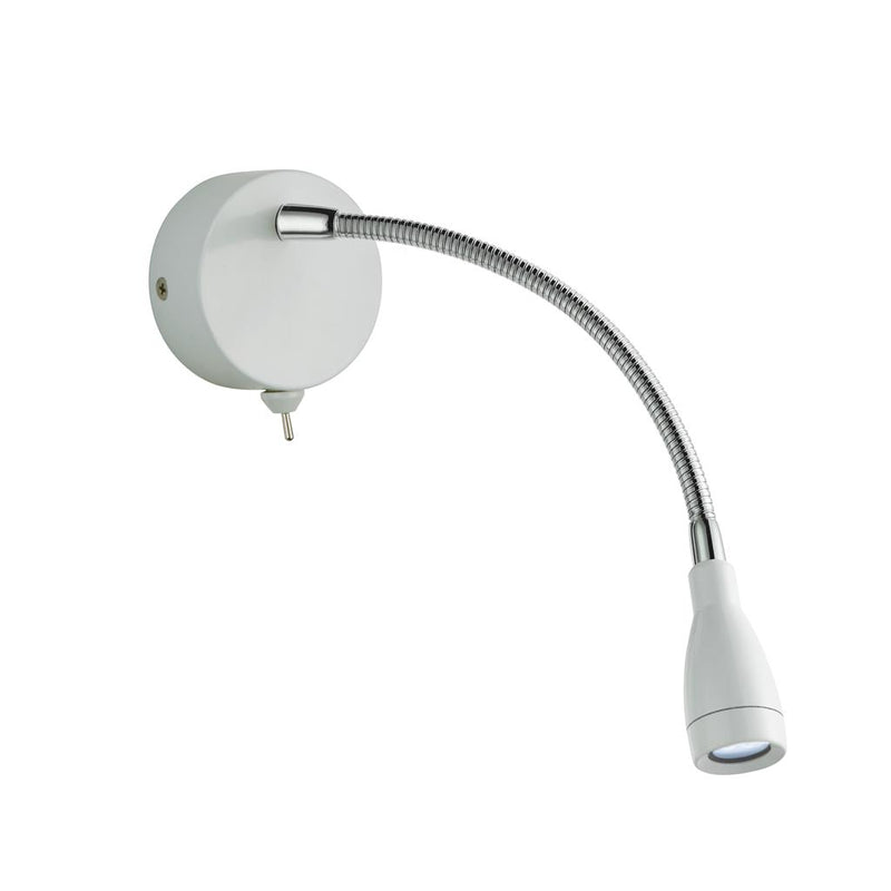 Searchlight  9917WH Flexy LED Adjustable Wall Light -Chrome & White Metal