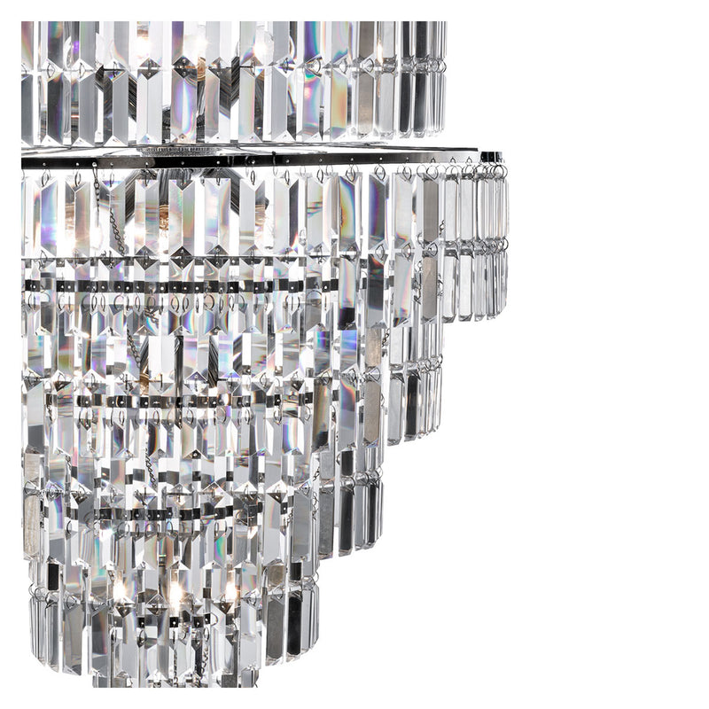 Searchlight  1500CC Empire  13Lt Chandelier  - Chrome Metal & Clear Crystal