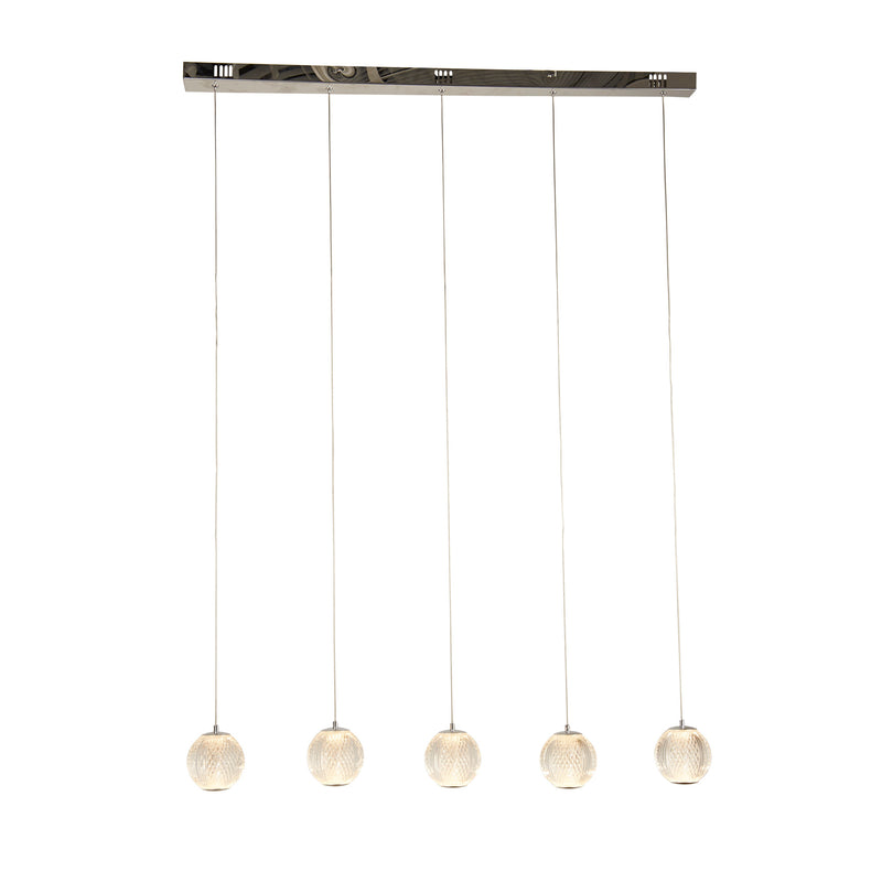 Searchlight  51485-5CC Allure 5Lt Bar Pendant - Chrome Metal & Clear Acrylic
