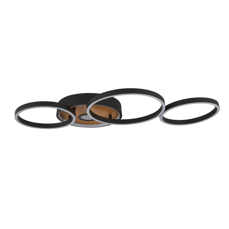 Searchlight  36305-1BK Curio Flush - Black Metal & Wood
