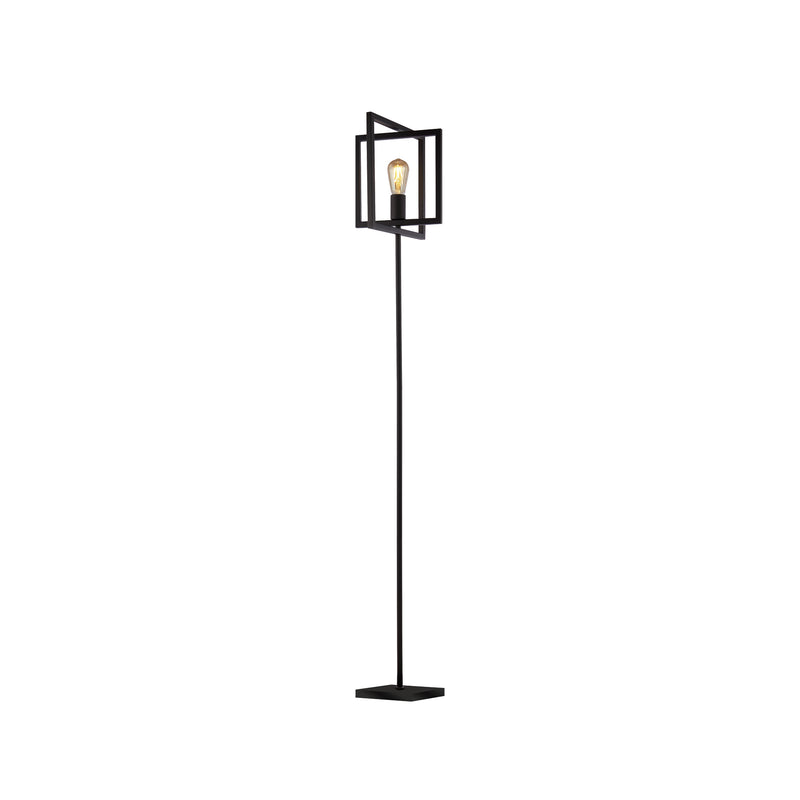 Searchlight  23202-1BK Plaza Floor Lamp - Matt Black Metal