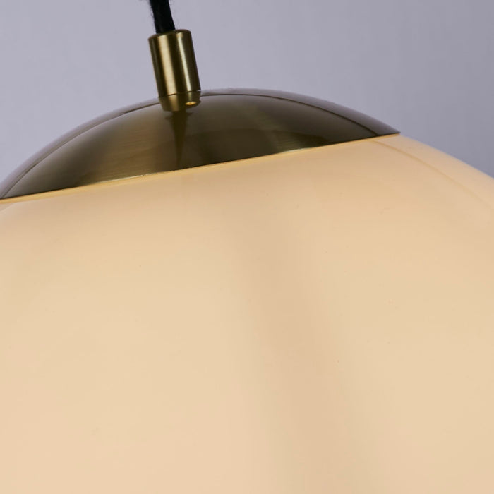 Searchlight  6066SB Atom II Pendant - Satin Brass & Opal Glass