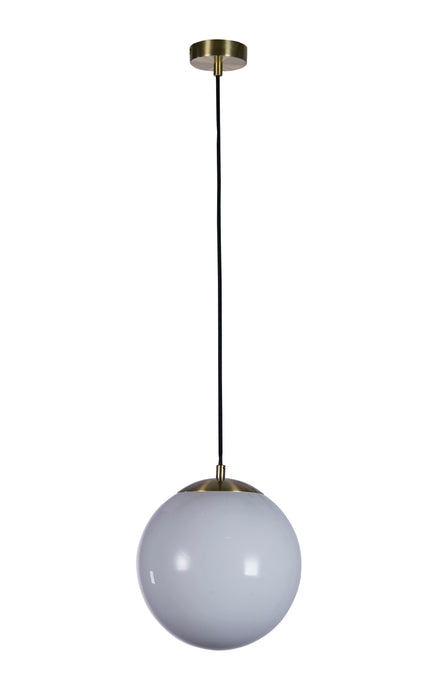 Searchlight  6077SB Atom II Pendant - Satin Brass & Opal Glass