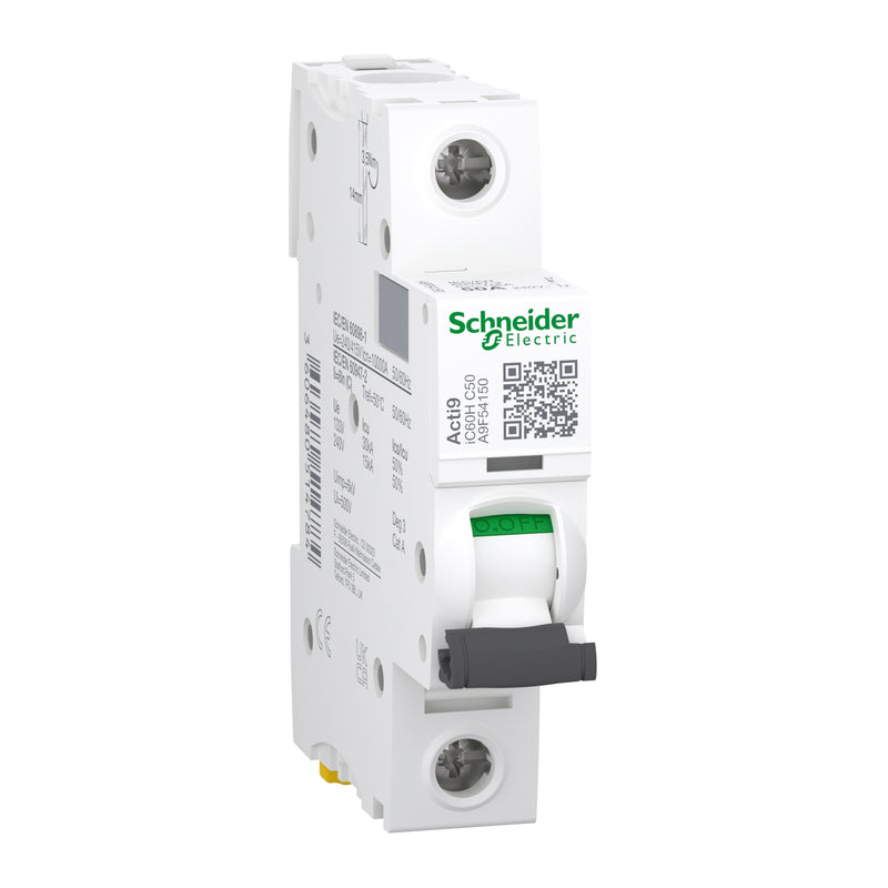 Schneider A9F54150 IC60H MCB SP C 50A