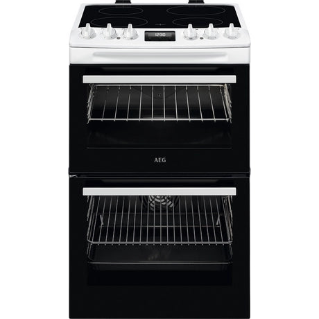 AEG CCX1530ACW 55cm Double Oven Electric Cooker with Ceramic Hob - White - Bonus Superstore