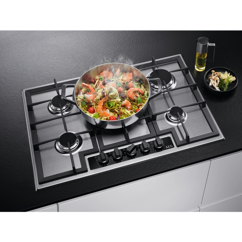 AEG HGB75420YM 75cm Gas Hob - Stainless Steel