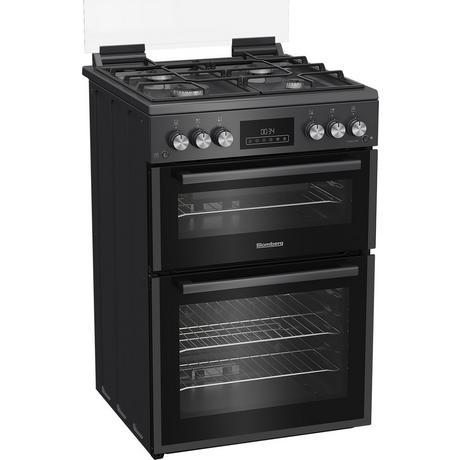 Blomberg GGRN655N 60cm Double Oven Gas Cooker with Gas Hob - Anthracite - Bonus Superstore