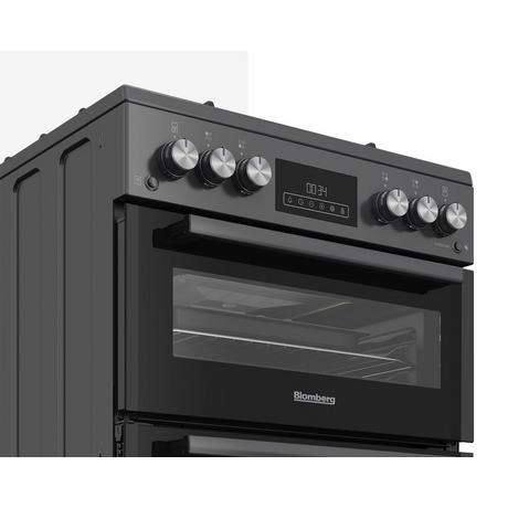 Blomberg GGRN655N 60cm Double Oven Gas Cooker with Gas Hob - Anthracite - Bonus Superstore
