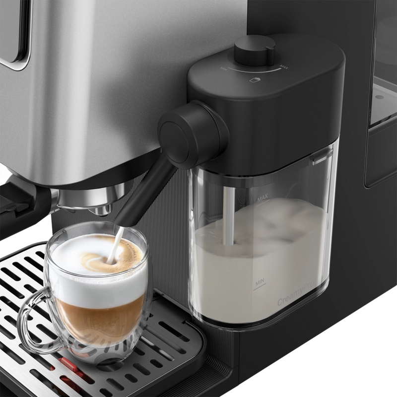 Beko CED7524X Espresso Machine with Integrated Grinder and Milk Cup - Silver