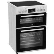Beko EDC6731W 60cm Double Oven Electric Cooker with Vitroceramic Hob - White - Bonus Superstore