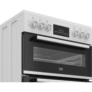 Beko EDC6731W 60cm Double Oven Electric Cooker with Vitroceramic Hob - White - Bonus Superstore