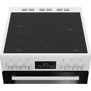 Beko EDC6731W 60cm Double Oven Electric Cooker with Vitroceramic Hob - White - Bonus Superstore