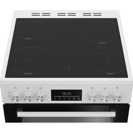 Beko EDC6731W 60cm Double Oven Electric Cooker with Vitroceramic Hob - White - Bonus Superstore