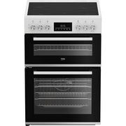 Beko EDC6731W 60cm Double Oven Electric Cooker with Vitroceramic Hob - White - Bonus Superstore