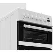 Beko EDG507W 50cm Twin Cavity Gas Cooker with Gas Hob - White - Bonus Superstore