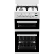 Beko EDG507W 50cm Twin Cavity Gas Cooker with Gas Hob - White - Bonus Superstore