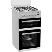 Beko EDG507W 50cm Twin Cavity Gas Cooker with Gas Hob - White - Bonus Superstore