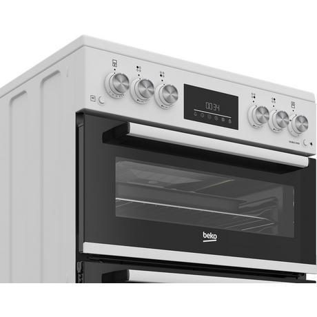 Beko EDG6231W 60cm Twin Cavity Gas Cooker with Enamel Hob - White - Bonus Superstore