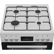 Beko EDG6231W 60cm Twin Cavity Gas Cooker with Enamel Hob - White - Bonus Superstore