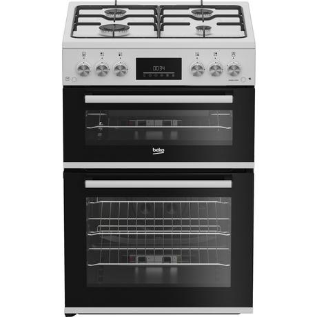 Beko EDG6231W 60cm Twin Cavity Gas Cooker with Enamel Hob - White - Bonus Superstore