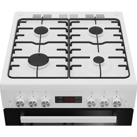 Beko EDG634W 60cm Double Oven Gas Cooker with Gas Hob - White
