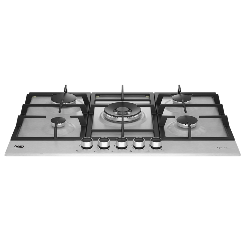 Beko HIAW75225SXE 75cm Gas Hob with Front Knob Controls - Stainless Steel