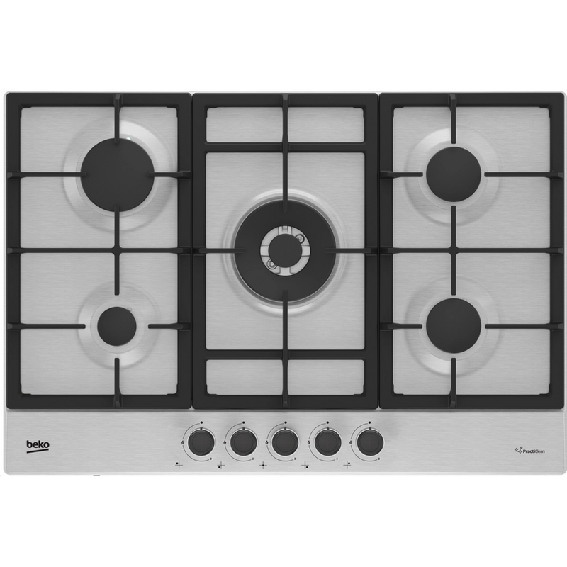 Beko HIAW75225SXE 75cm Gas Hob with Front Knob Controls - Stainless Steel