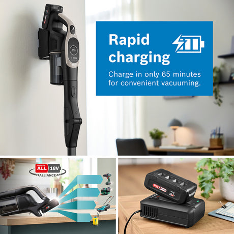 Bosch BBS1041GGB Cordless Handstick Vacuum Cleaner - 80 Minutes Runtime - Graphite