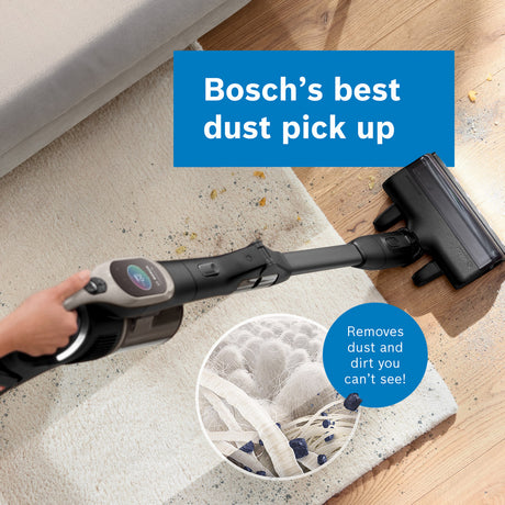 Bosch BBS1041GGB Cordless Handstick Vacuum Cleaner - 80 Minutes Runtime - Graphite