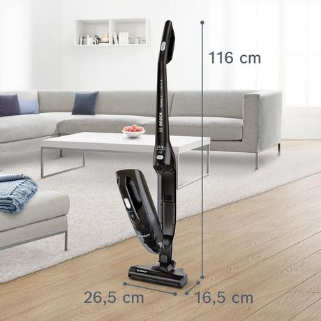 Bosch BCHF220GB Serie 2 2-in-1 Cordless Vacuum Cleaner - 44 Minutes Run Time - Jet Black - Bonus Superstore