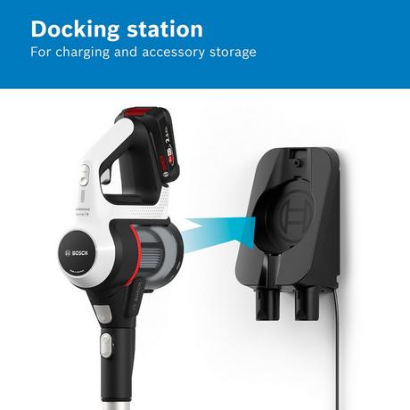 Bosch BCS612GB Unlimited Serie 6 ProHome Cordless Vacuum Cleaner - White - 30 Minute Run Time - Bonus Superstore