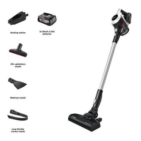 Bosch BCS612GB Unlimited Serie 6 ProHome Cordless Vacuum Cleaner - White - 30 Minute Run Time - Bonus Superstore