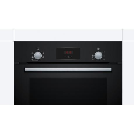 Bosch HHF113BA0B 59.4cm Built In Electric Single Oven With 3D Hot Air - Black - Bonus Superstore