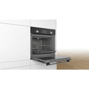 Bosch HHF113BA0B 59.4cm Built In Electric Single Oven With 3D Hot Air - Black - Bonus Superstore