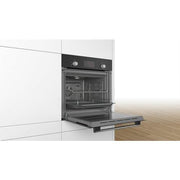 Bosch HHF113BA0B 59.4cm Built In Electric Single Oven With 3D Hot Air - Black - Bonus Superstore