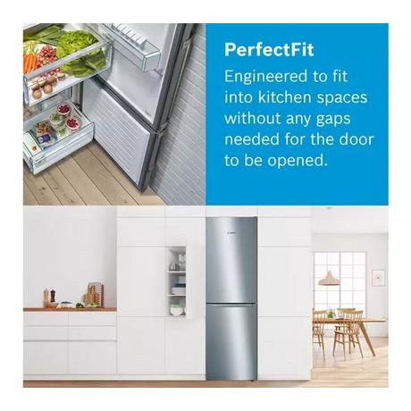 Bosch KGN34NLEAG 60cm 50/50 No Frost Fridge Freezer - Silver - Bonus Superstore