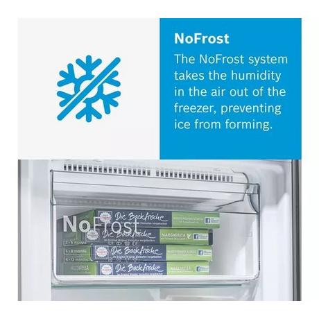 Bosch KGN34NLEAG 60cm 50/50 No Frost Fridge Freezer - Silver - Bonus Superstore