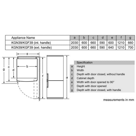 Bosch KGN392WEBG 60cm 70/30 Frost Free Fridge Freezer - White