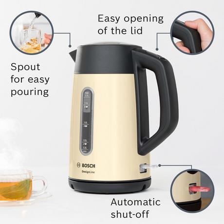 Bosch TWK4P437GB 1.7 Litre Traditional Kettle - Cream - Bonus Superstore